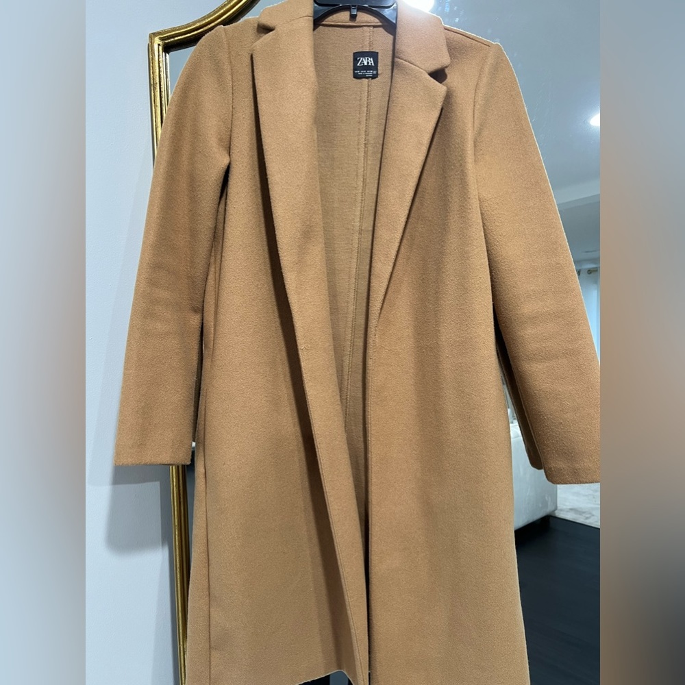 Zara basic chestnut tan coat